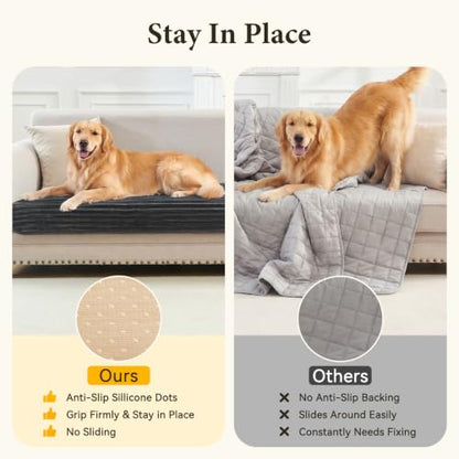 Waterproof Couch Cover for Dogs Washable Non Slip Sofa Protector - Dark Grey 35x63+35x70 Inches