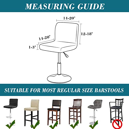 Dark Gray 2-Pack Stretch Bar Stool Covers with Backs - Perfect Fit for 12-18 Inch Height