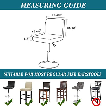 Dark Gray 2-Pack Stretch Bar Stool Covers with Backs - Perfect Fit for 12-18 Inch Height