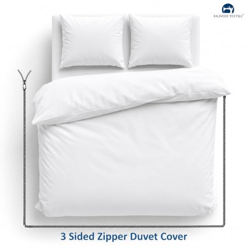 Full Grey Microfiber 3-Sided Zipper Duvet Cover Set - 5 Pieces