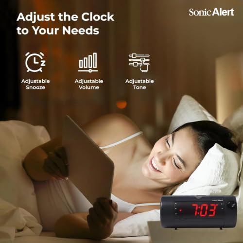 Bluetooth Projection Alarm Clock with Bed Shaker - Black / 2