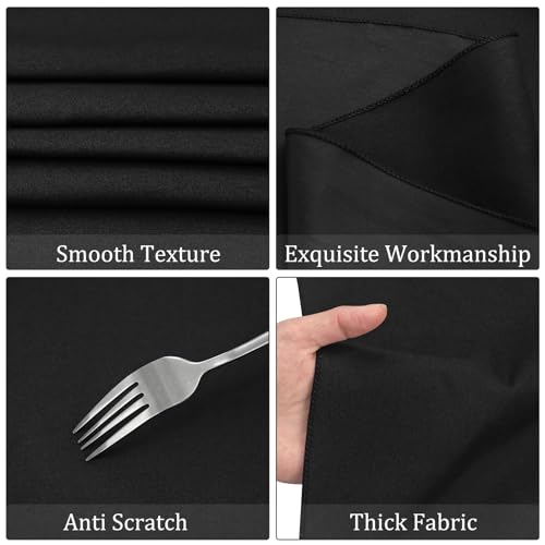 Black 8 Pack 60x84 Inch Polyester Rectangle Tablecloths for Wedding & Party