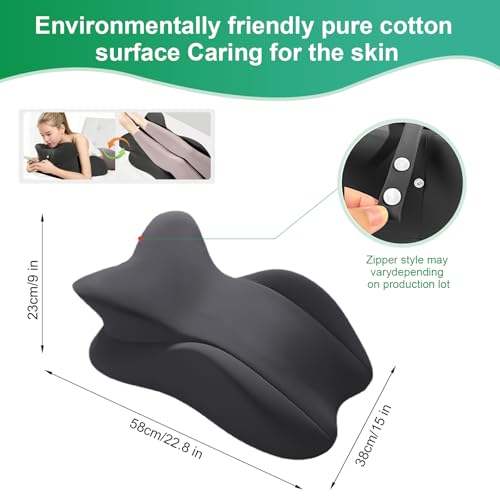 Ergonomic Memory Foam Wedge Pillow - Firm Support, Middle Size 24.5x16x9 Inch