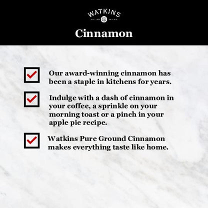 Watkins Gourmet Cinnamon Spice Tin - Pure Ground, 6 oz. for Delicious Flavor Enhancements