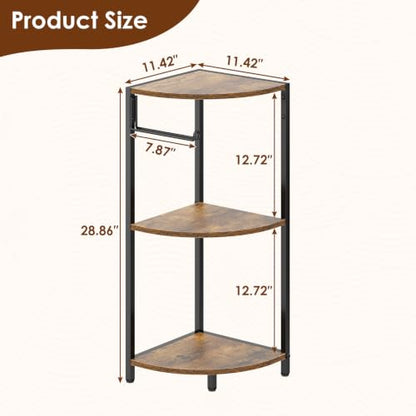 3-Tier Corner Bathroom Shelf Stand for Space-Saving Storage