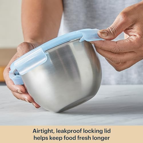Pyrex 4-Pack Stainless Steel Mixing Bowls with Airtight Locking Lids