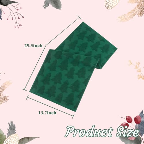 Quera Christmas Hand Towels Set - Red & Green Xmas Tree Decor with Bow - Holiday Bathroom & Kitchen