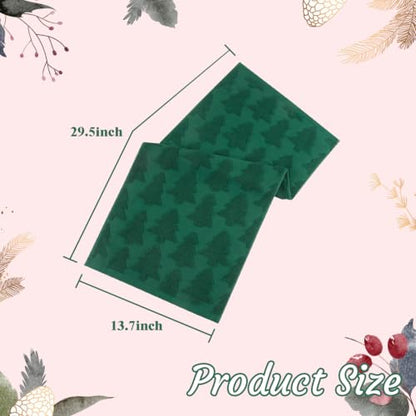 Quera Christmas Hand Towels Set - Red & Green Xmas Tree Decor with Bow - Holiday Bathroom & Kitchen