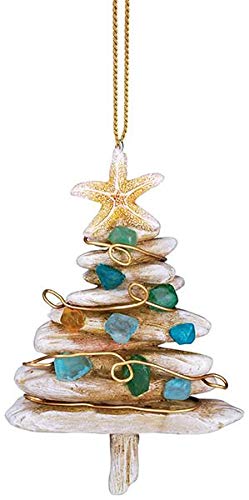 Beach Themed Christmas Tree Ornament - Driftwood Resin Decoration