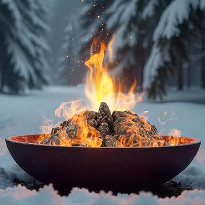 Ceramic Pine Cone Fire Pit Decor Set - 10 Fireproof Christmas Accessories