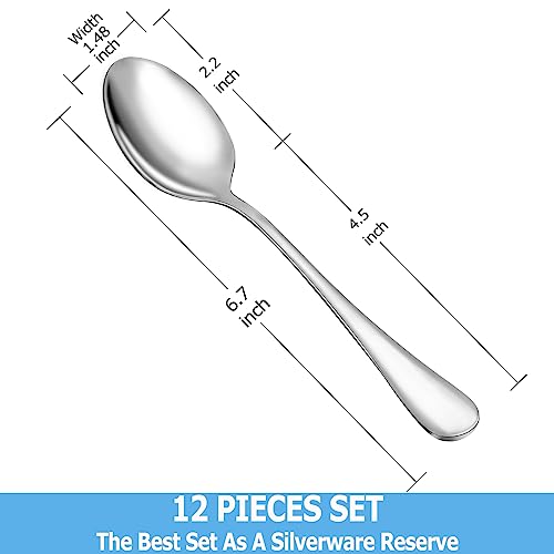 8 Pieces Soup Spoons Set, Food Grade Stainless Steel Spoons, Durable Small Spoons for Home, Kitchen or Restaurant