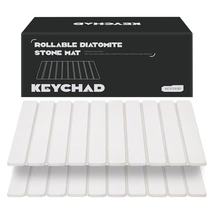 White Foldable Diatomaceous Bath Mat 23.6x15.4 Inches, 2-Pack