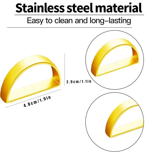 Gold 8 Pcs Metal Napkin Rings Semicircle Dining Table Accessories