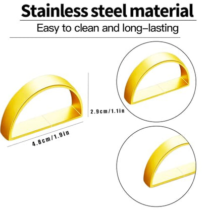 Gold 8 Pcs Metal Napkin Rings Semicircle Dining Table Accessories