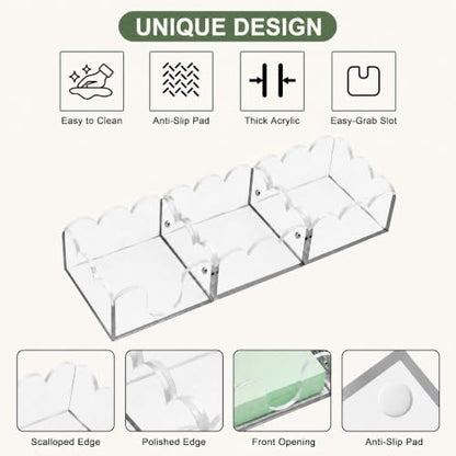 Magnetic Sticky Note Holder 3-in-1 Acrylic Desk Organizer for Office