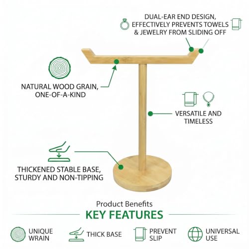 Bamboo & Wooden Hand Towel Holder Stand for Kitchen & Bathroom