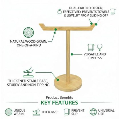 Bamboo & Wooden Hand Towel Holder Stand for Kitchen & Bathroom