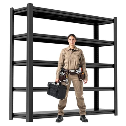 Heavy Duty Metal Storage Shelving Unit - 84 Inch Height, 5-Tier, 5000 lbs Capacity