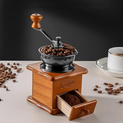 Coffee Mill Grinder - Manual Coffee Grinder with Adjustable Gear Setting and Ceramic Conical Burr,Hand Mill Grinder for Home Use and Travel