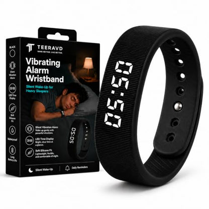 Heavy Sleepers Vibration Alarm Wristband - Silent Wake Up Watch with Time Display & Tracking - Variation 1