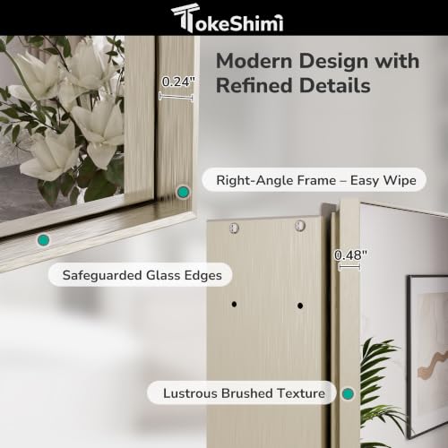 Nickel Medicine Cabinet Mirror 14x18 in with Adjustable Shelves - Brushed Finish