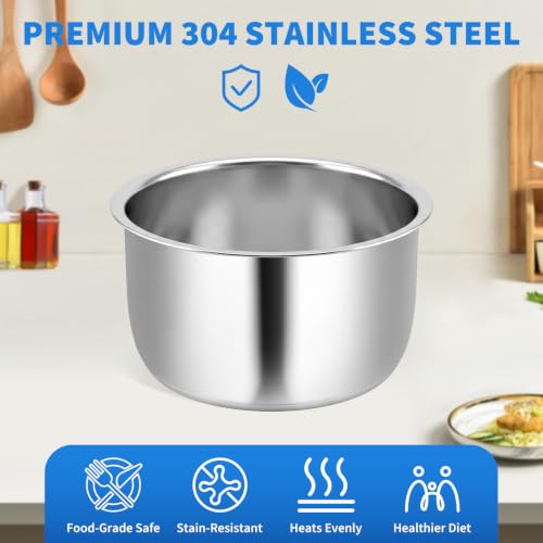 Stainless Steel Inner Pot for 2Qt Rice Cooker - Compatible with Aroma ARC-914SBD & ARC-954SBD