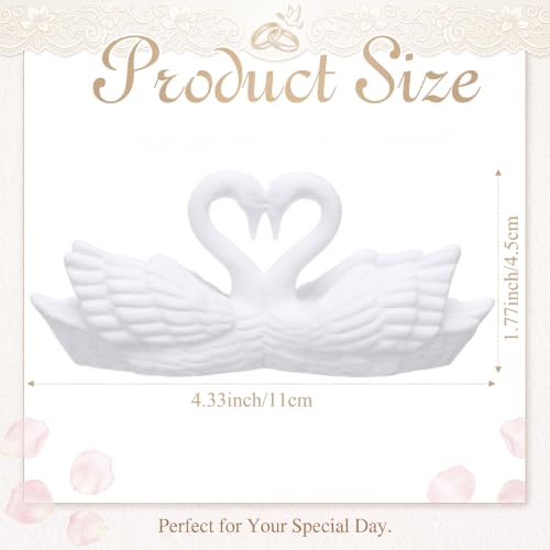 Wedding Swan Cake Topper Couple Decor White 4.3 x 1.8 Inches - Romantic Wedding Centerpiece