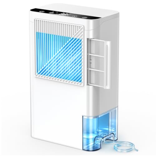 2000 Sq.Ft Home Dehumidifier with Drain Hose & Water Tank - Quiet, Auto Shut Off