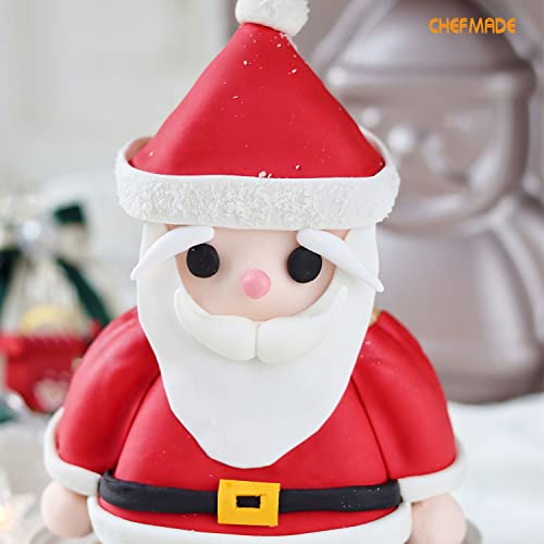 Santa Claus Cake Pan 7.5 Inch Non-Stick Christmas Bakeware - Champagne Gold