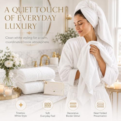 Egyptian Cotton Bath Towels 2-Pack - 800 GSM Ultra Soft & Skin-Friendly