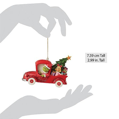 Christmas Hanging Ornament Grinch and Red Truck Decor - Jim Shore Collectible