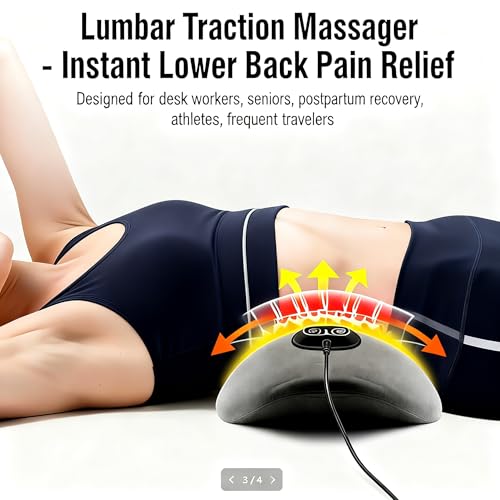 Dark Gray 3-in-1 Electric Lumbar Support Pillow with Heat & Vibration