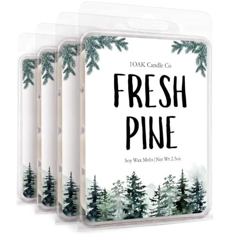 Pine Scent Wax Melts 10oz 4-Pack for Home Fragrance, Flame-Free Aromatherapy