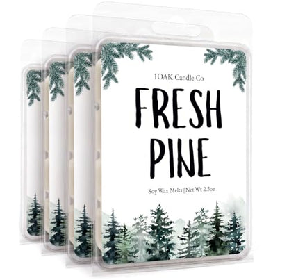 Pine Scent Wax Melts 10oz 4-Pack for Home Fragrance, Flame-Free Aromatherapy