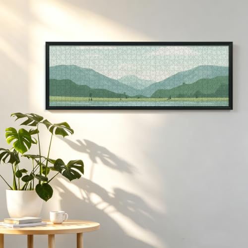 13x39 Inch Puzzle Frame Wall Mount with Plexiglas - Black Aluminum Wall Frame for Home Decor