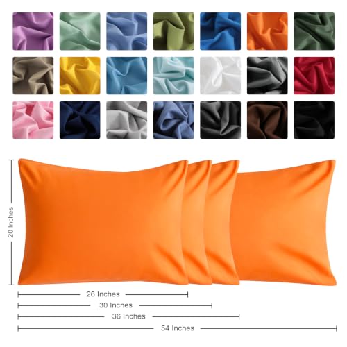 Pure Cotton Pillowcase Set 20x26 Inches - 2 Pack in Orange