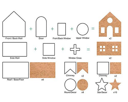 (Set of 10) Christmas Gingerbread House Cookie Cutter Set - Food Safe Steel, Holiday Baking Kit for Kids & Families Variation of THIS listing