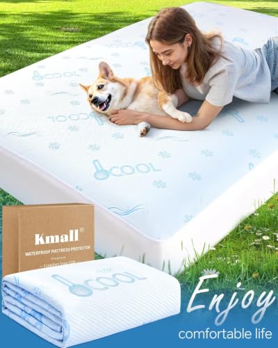 Cooling Queen Size Mattress Protector Blue Waterproof Breathable 3D Air Fabric