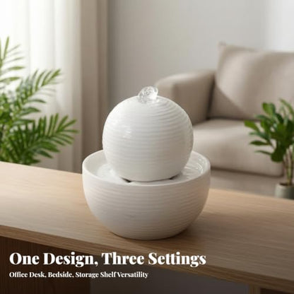 Compact Tabletop Water Fountain with Circulating Water and LED Color Change