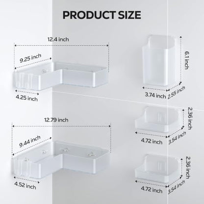 Nieifi Adhesive Corner Shower Caddy Set - Clear, 5 Pieces