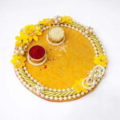 Blue Evil Eye Rakhi Set with Kumkum Holder Thali & Ritual Essentials