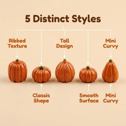 Miniature Artificial Pumpkins for Fall Halloween Thanksgiving Decor - 50 Pack