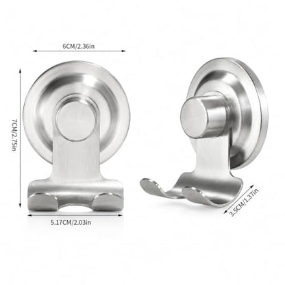 DAOYA Suction Cup Razor Holder for Shower - Polished Silver, Heavy-Duty Reusable Bathroom Organizer, 2 Pack