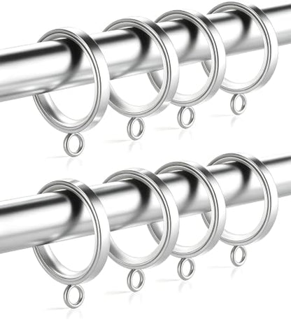 24 Pack Nickel Curtain Rings with Clips - 1-5/8 Inch Diameter