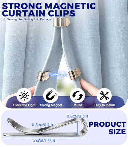 8 Pairs Magnetic Curtain Clips for No-Drill Curtain Holders - Variation of THIS listing