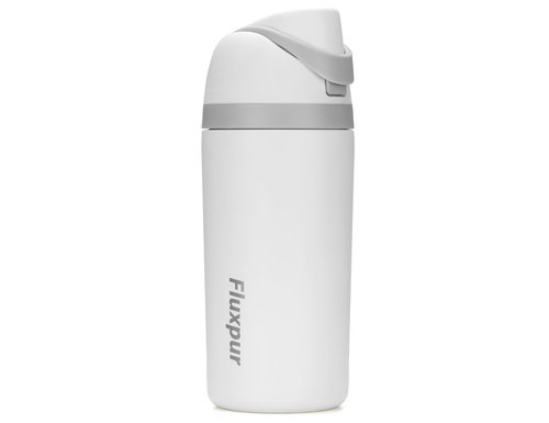 Fluxpur Insulated Water Bottle Sports Stainless Steel Water Bottle with Straw Travel Leakproof,19 Oz,White 10