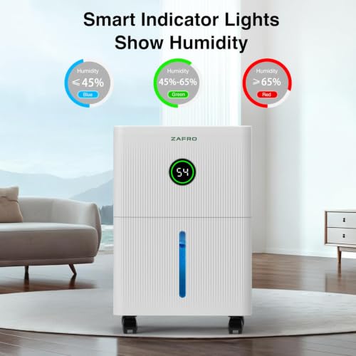 Dehumidifier 21 Pints Max Capacity for Basement and Home - White