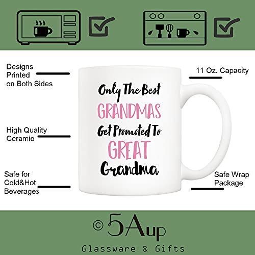 Grandma Mug for Mother's Day - Great Grandma Coffee Cup 11 Oz Gift from Granddaughter & Grandson
