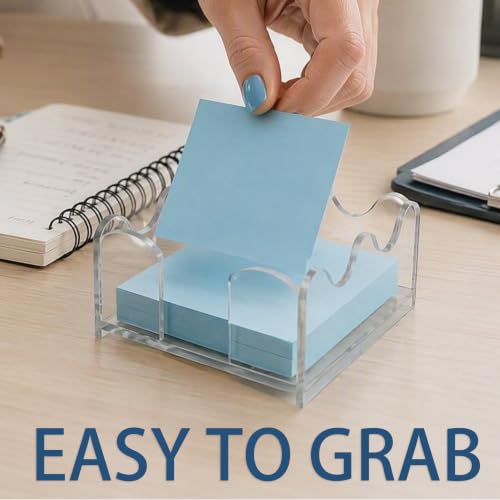 Scalloped Acrylic Sticky Note Holder for Desk Organization