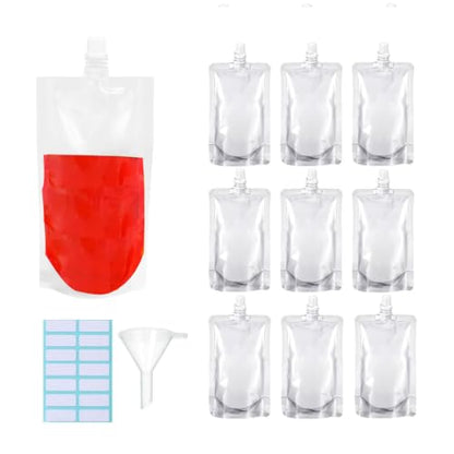 100ml Reusable Drinking Flasks - 10pcs, Leak-Proof, Heat & Cold Resistant with Funnel